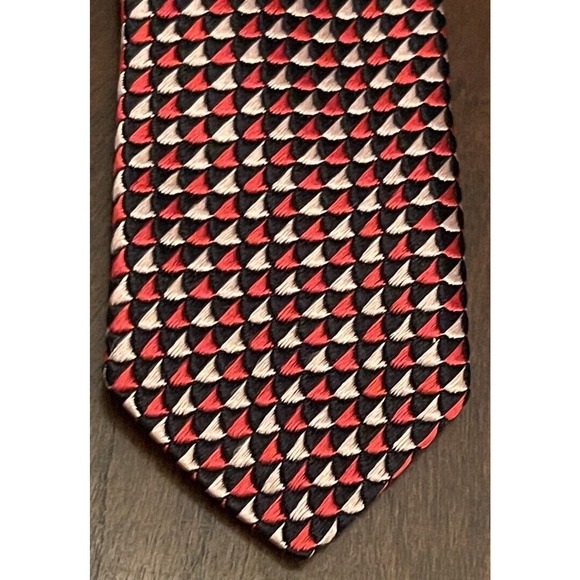 Lamberti Red Pink 100% Silk Men’s Neck Tie Made In Italy - Picture 6 of 9
